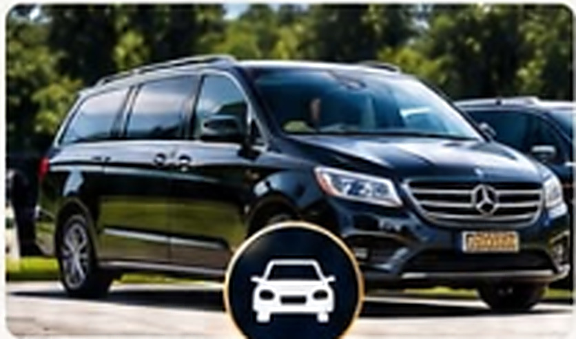 Hearse and family cars