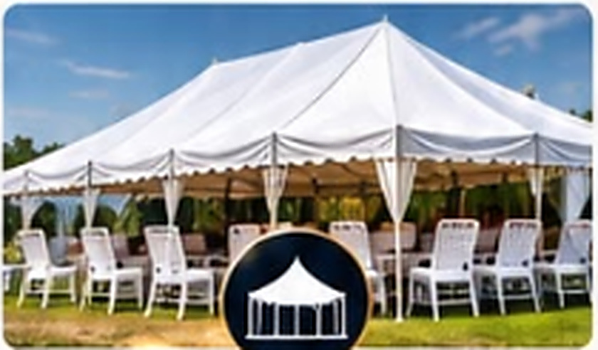 Tents and chairs for services